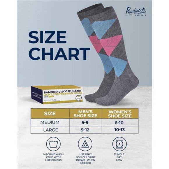 Light Compression Socks - 3 Pairs | 8-15 mmhg - Picture 6 of 7
